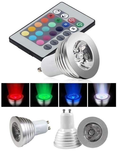 LED MULTI COLOUR RGB MAGIC SPOT/DOWN LIGHT BULB with REMOTE CONTROL. Collections are allowed.