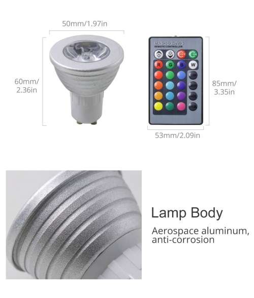LED MULTI COLOUR RGB MAGIC SPOT/DOWN LIGHT BULB with REMOTE CONTROL. Collections are allowed.