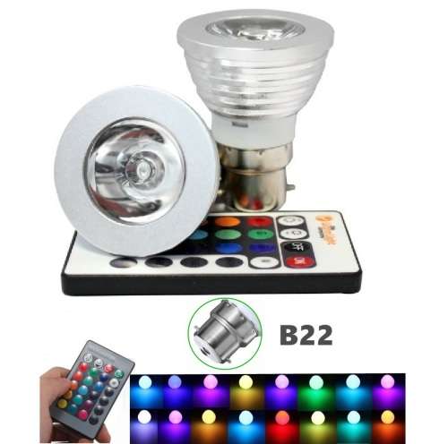 Colour Changing LED RGB Light Bulb with Wireless IR Remote Control. Collections are allowed.