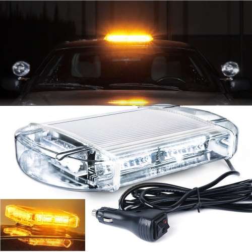 Amber Orange Yellow Vehicle Roof Top COB LED Flash Strobe Light Bar. Magnetic. Collections Allowed.