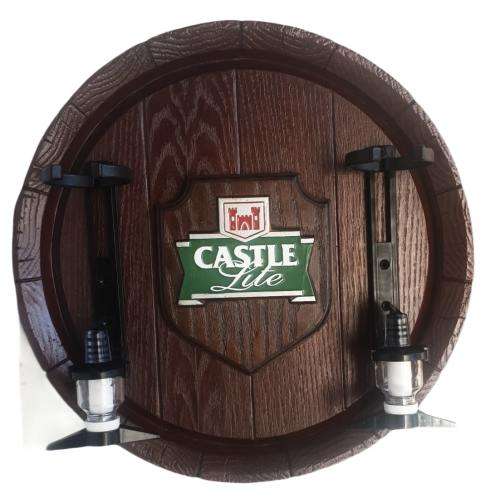 Castle Lite Large Barrel End Liquor Dispensers with 2 Sets of Optics. Brand New. Collections Allowed
