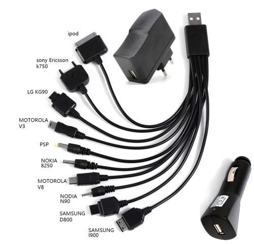USB Multi Charger Cable Kit For Mobile Devices:  10 in 1 Complete Set.  Collections are allowed.