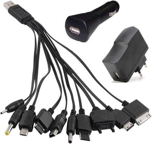 USB Multi Charger Cable Kit For Mobile Devices:  10 in 1 Complete Set.  Collections are allowed.