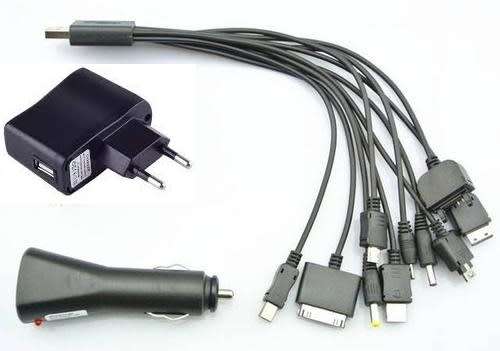 USB Multi Charger Cable Kit For Mobile Devices:  10 in 1 Complete Set.  Collections are allowed.