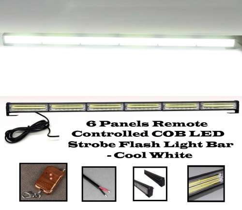 Cool White COB LED Vehicle Flash Strobe Light Bar. Remote Controlled. Collections Are Allowed