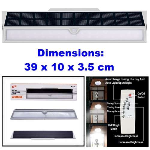 Solar Induction Wall LED Lamp With Motion Sensor and Remote Control. Collections are allowed.