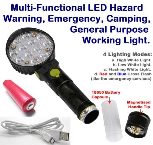 Multi-Function LED Hazard Warning, Emergency, General Purpose Working Light. Collections Are Allowed