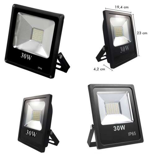 LED Floodlights: Cool White 30W 220V Black Slim Line. Collections Are Allowed.