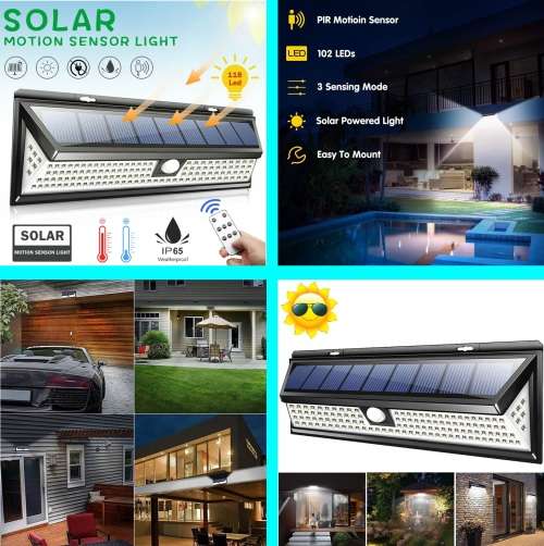 Solar Induction Wall LED Lamp With Motion Sensor. Collections Are Allowed.
