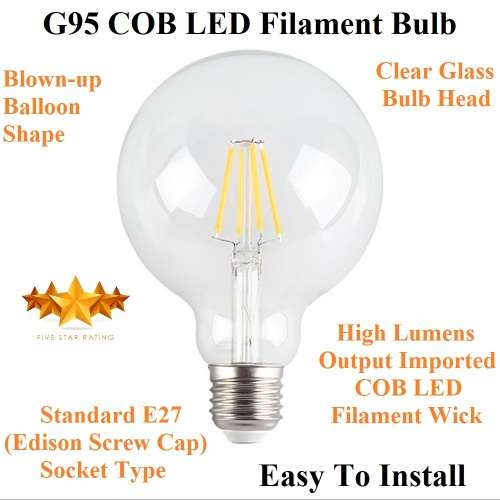 LED Light Bulbs: Filament COB LED Vintage G95 Design Light Bulbs. Collections Are Allowed.