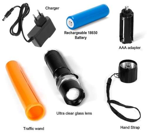 LED Hand-Held Traffic Safety Signal Light and Torch, Rechargeable. Collections Are Allowed.