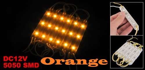 LED Light Modules: Orange Colour 12V Waterproof Triple SMD5050. Collections are allowed.