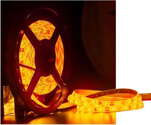 LED Strip Light 5 Metres 12Volts SMD5050 Non-Waterproof in Orange Light Colour. Collections Allowed.