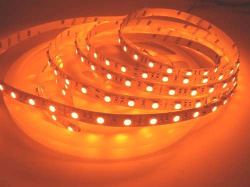 LED Strip Light 5 Metres 12Volts SMD5050 Non-Waterproof in Orange Light Colour. Collections Allowed.