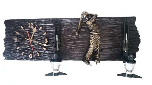 Faux Railway Sleeper Golfer Clock Liquor Dispensers with 2 Optic Sets. Brand New. Collection Allowed