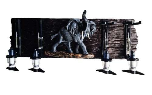 Bull Elephant Faux Railway Sleeper Liquor Dispensers with 4 Optics. Brand New. Collections Allowed.