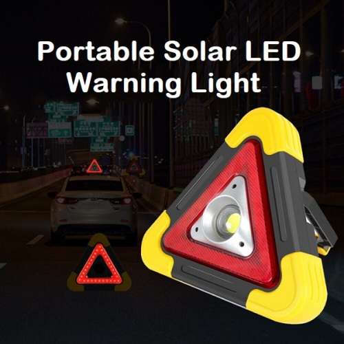 Solar LED MultiFunction Work Flood Light Red LED Emergency Warning Triangle. Collections Are Allowed