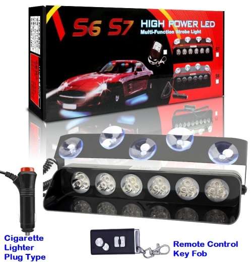 Remote Controlled LED Strobe Cool White Vehicle Flash Dashboard / Visor Light. Collections Allowed.