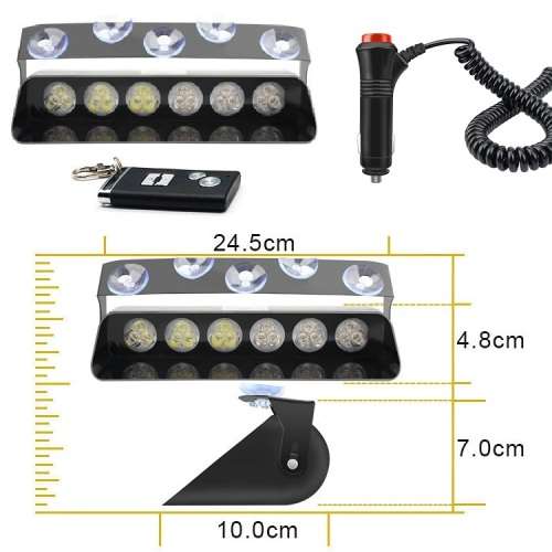 Remote Controlled LED Strobe Cool White Vehicle Flash Dashboard / Visor Light. Collections Allowed.
