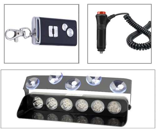 Remote Controlled LED Strobe Cool White Vehicle Flash Dashboard / Visor Light. Collections Allowed.