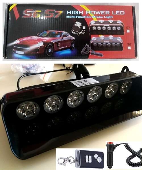 Remote Controlled LED Strobe Cool White Vehicle Flash Dashboard / Visor Light. Collections Allowed.