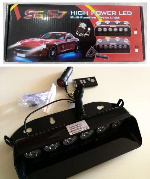 Remote Controlled LED Strobe Cool White Vehicle Flash Dashboard / Visor Light. Collections Allowed.