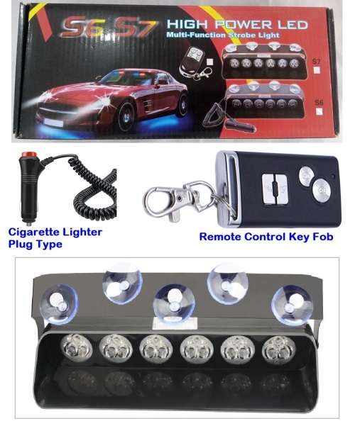 Remote Controlled LED Strobe Cool White Vehicle Flash Dashboard / Visor Light. Collections Allowed.