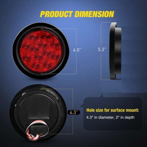 LED TAIL / STOP / BRAKE LIGHTS: Round 12V ~ 24V RED. SOLD AS A PAIR. Collections Are Allowed.