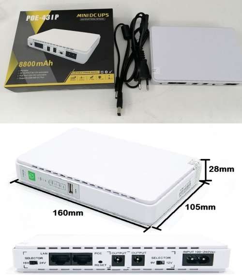 Mini UPS 8800mAh Portable Uninterruptible Power Supply Battery Back-Up. Collections allowed.