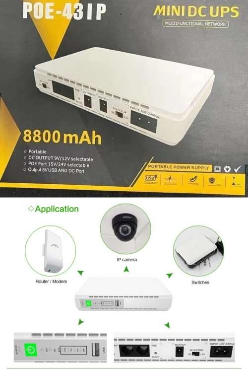 Mini UPS 8800mAh Portable Uninterruptible Power Supply Battery Back-Up. Collections allowed.