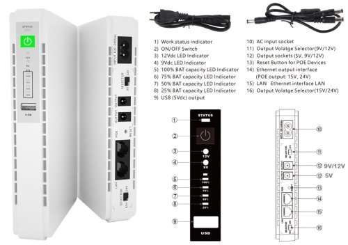 Mini UPS 8800mAh Portable Uninterruptible Power Supply Battery Back-Up. Collections allowed.