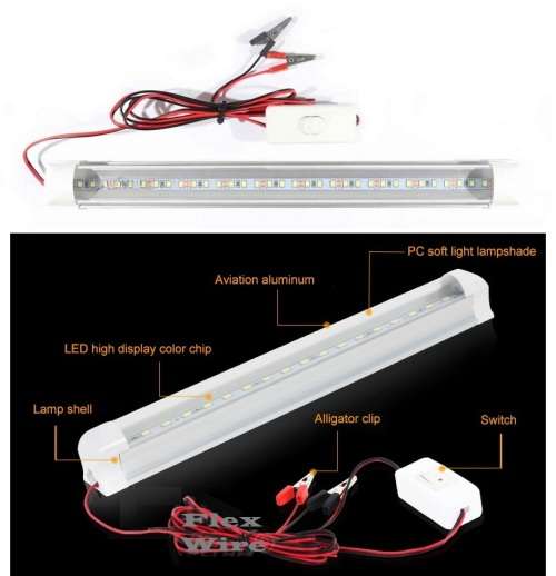 LED Tube Light 12V with Wiring and On / Off Switch. Ideal for Load Shedding. Collections Allowed.