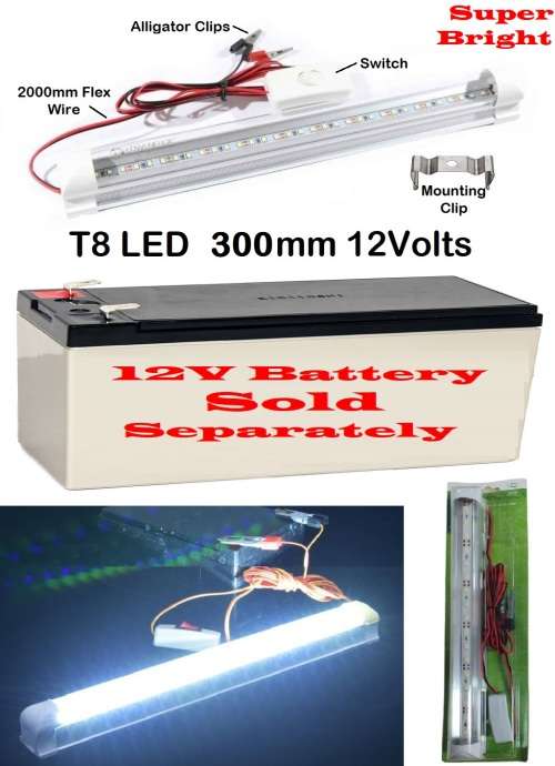 LED Tube Light 12V with Wiring and On / Off Switch. Ideal for Load Shedding. Collections Allowed.