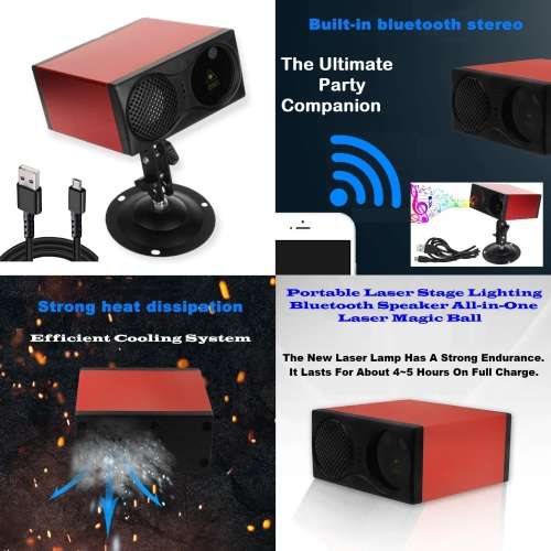 Portable Laser Disco Stage Light Bluetooth Speaker All-in-1 DJ Party Magic Ball. Collections Allowed