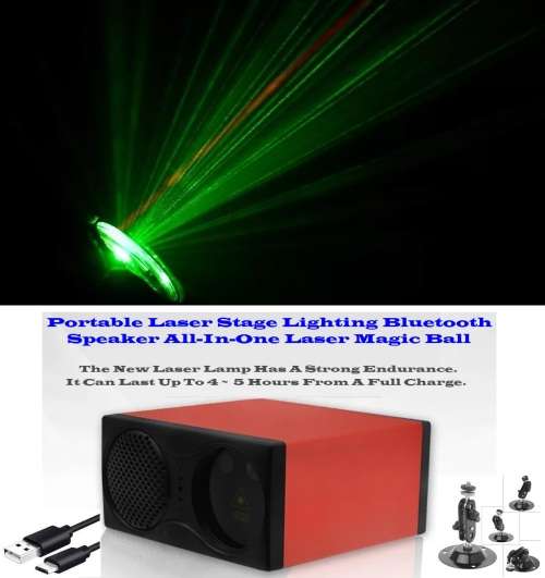 Portable Laser Disco Stage Light Bluetooth Speaker All-in-1 DJ Party Magic Ball. Collections Allowed
