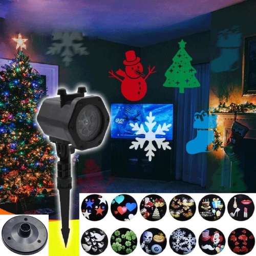 LED Waterproof Animation Film Light Projector, 12 Switchable Slides/Cartridges. Collections Allowed.