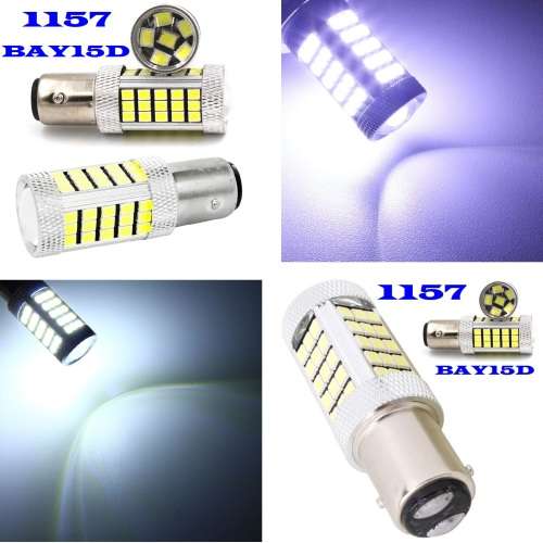 Cool White 1157/BAY15D 16W 990lm 66xSMD2835 LED Light Bulb, DC9~32V. Collections Are Allowed.