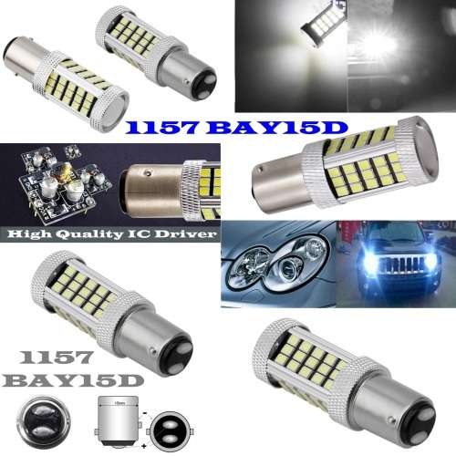 Cool White 1157/BAY15D 16W 990lm 66xSMD2835 LED Light Bulb, DC9~32V. Collections Are Allowed.