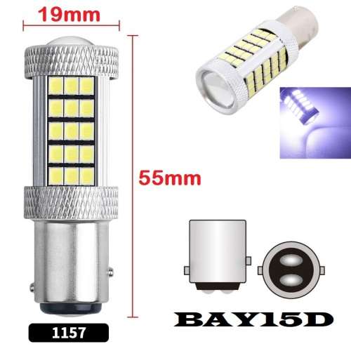 Cool White 1157/BAY15D 16W 990lm 66xSMD2835 LED Light Bulb, DC9~32V. Collections Are Allowed.