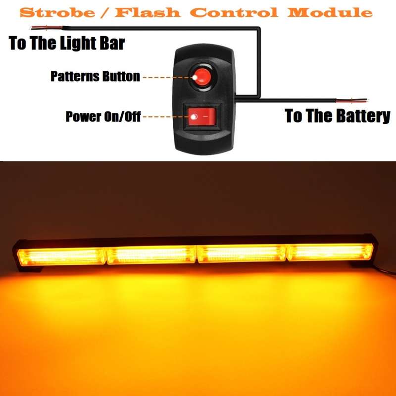 Emergency Vehicle Flash/Warning LED Strobe Light Bar Yellow Orange Amber. Collections allowed.