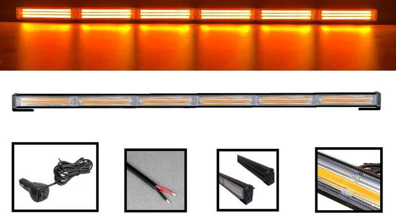 Amber Yellow Orange Emergency Vehicle Flash/Warning LED Strobe Light Bar. Collections allowed.