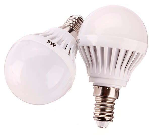 LED Light Bulbs: E14 (Small Edison Screw Cap) Golfball Type 220V In Cool White. Collections Allowed.