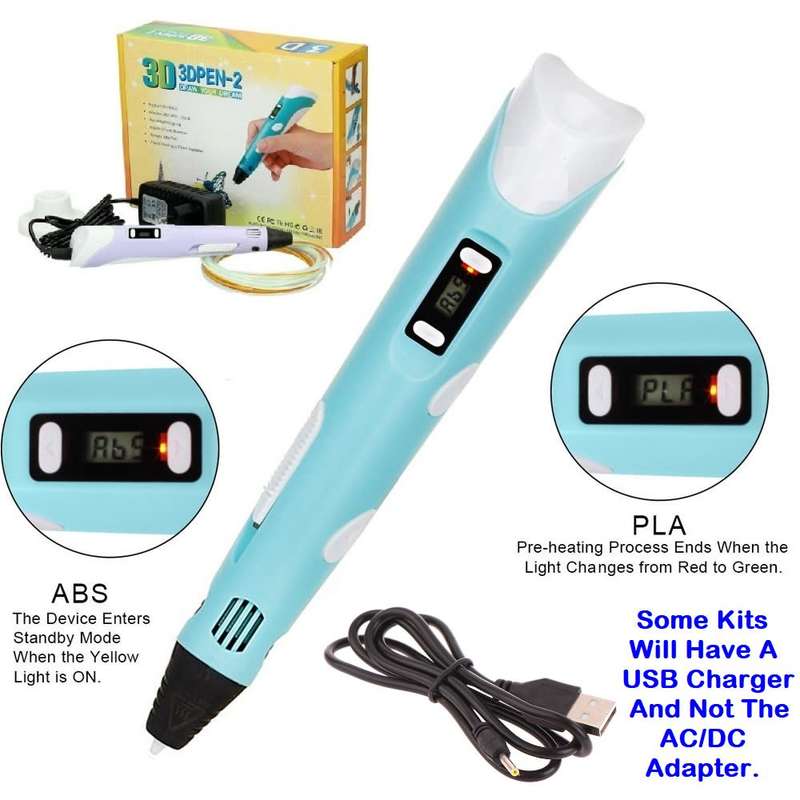 Intelligent 3D Printing Pen With LED Display, PLA/ABS Filaments, Ideal Gift. Collections Are Allowed