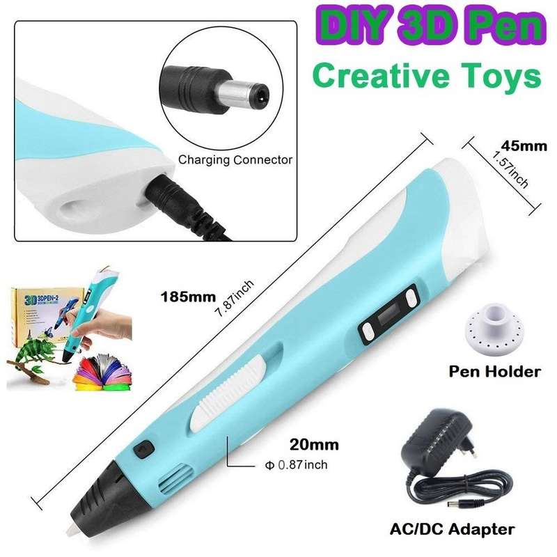 Intelligent 3D Printing Pen With LED Display, PLA/ABS Filaments, Ideal Gift. Collections Are Allowed