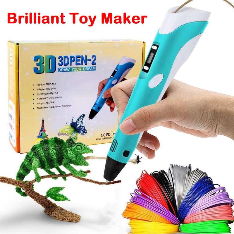 Intelligent 3D Printing Pen With LED Display, PLA/ABS Filaments, Ideal Gift. Collections Are Allowed