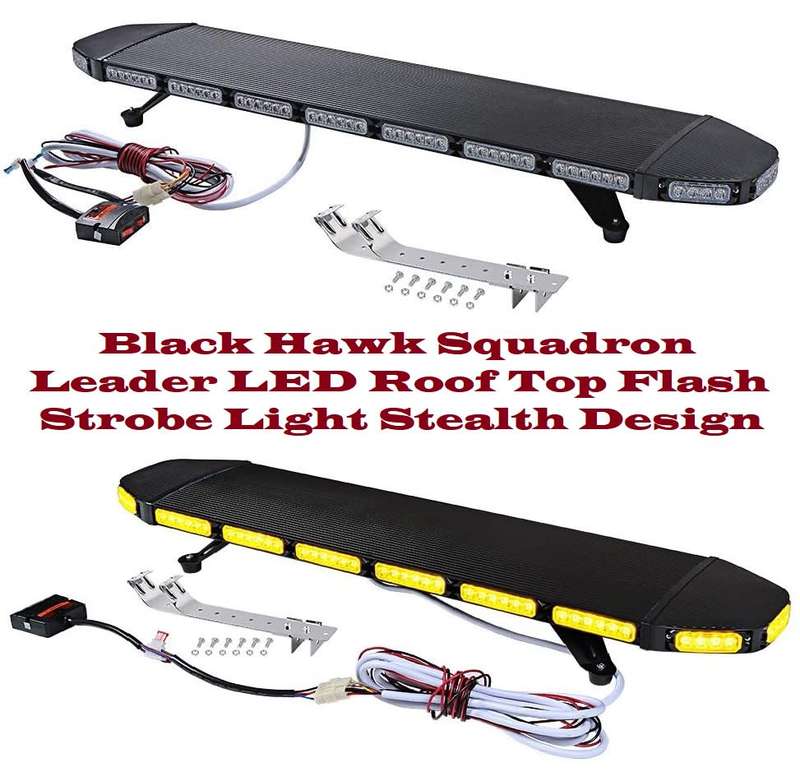 Squadron Leader Amber LED Roof Top Flash Strobe Light Black Hawk Stealth Design. Collections Allowed