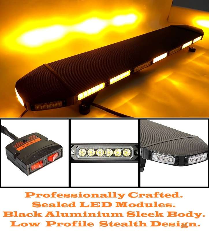 LED Vehicle Roof Top Black Hawk Stealth Squadron Leader Flash Strobe Light Bar. Collections Allowed.