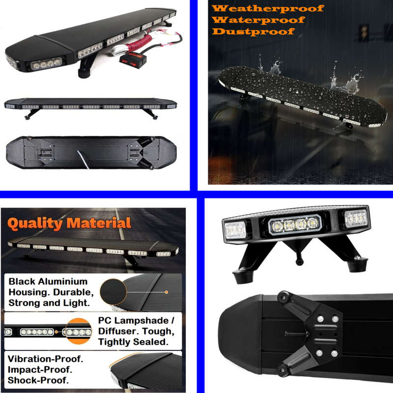 Black Hawk Squadron Leader LED Roof Top Flash Strobe Light Bar. Stealth Design. Collections Allowed.