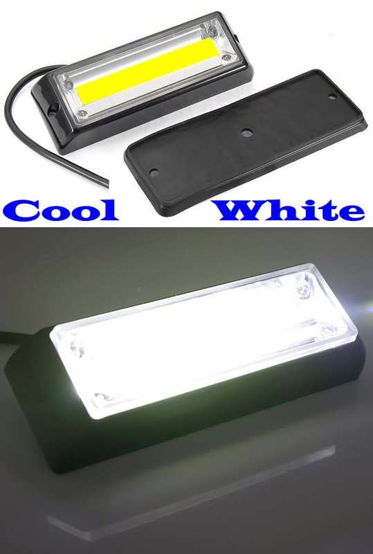 Cool White Bumper Grille Side Marker Cluster COB LED Flash Strobe Lights 12V/24V Collections Allowed