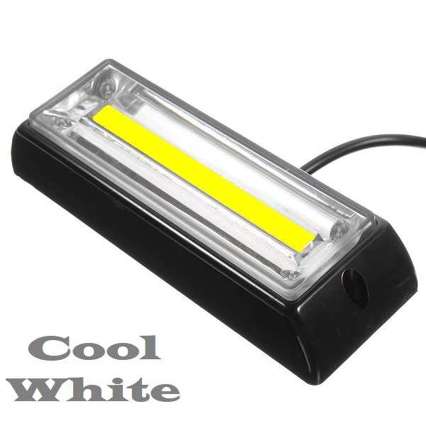 Cool White Bumper Grille Side Marker Cluster COB LED Flash Strobe Lights 12V/24V Collections Allowed